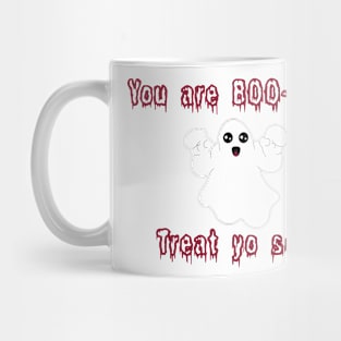 Halloween Ghost You Are BOO-tiful, treat yo’ self! Red Colour Mug